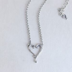 Brighton TUSCAN Open Heart Pendant Necklace Retired Design Silver-Plated